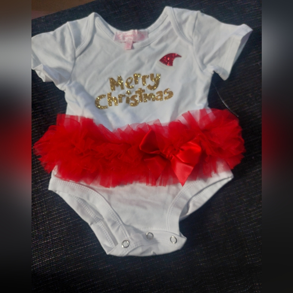 Popatu Christmas onesie with tutu 12m